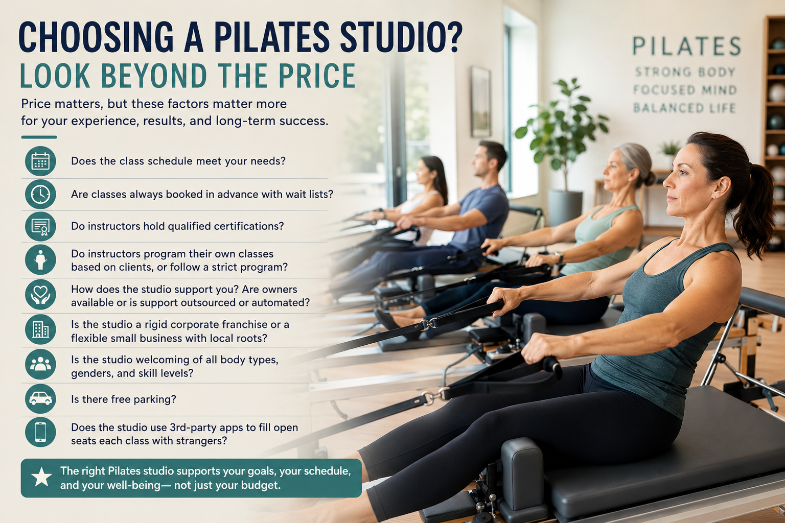 Researching Pilates Studios Infographic
